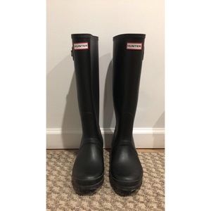 Dark Gray Matte Knee High Hunter Rain Boots